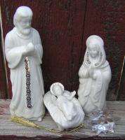   Christmas Figurines The Holy Family & Crystal Star in Orig Box  
