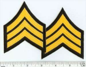 POLICE / Security GOLD Sergeant Rank Patch Chevrons SGT  