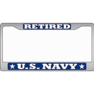  U.S. Navy Retired Chrome License Plate Frame: Automotive
