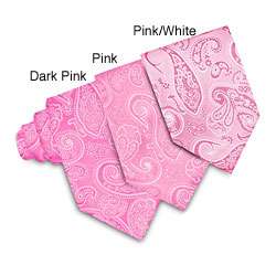 Pink Paisley Woven Silk Tie  