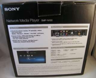 Sony 1080p Network Media Player SMP N100 WiFi Netflix Streaming HD NR 