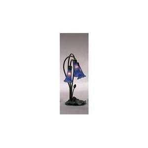   Meyda 13746 Lily 3 Light Accent Lamp w/ Blue Shades: Home Improvement