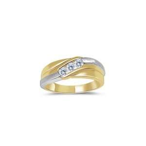  0.33 Cts Diamond Mens Three Stone Ring in 14K Two Tone 