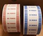 MIX/MATCH AUTOMATIC COIN WRAP WRAPPER PAPER PENNIES AND/OR NICKELS 