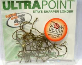   of 25 Size 1 Mustad Slow Death Bronze Ultra Point Fishing Hooks  