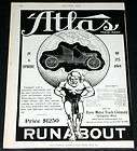 1907 OLD PRINT AD, KNOX, ATLAS RUNABOUT, 2 CYCLE 20 HP