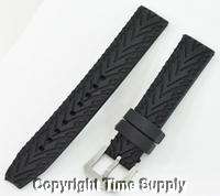 20 MM BLACK SILICON RUBBER WATCH BAND STRAP FOR MILITARY  