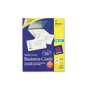   Business Cards, 2 x 3 1/2, Ivory, 10/Sheet, 250/Pack