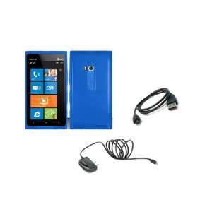  Nokia Lumia 900 (AT&T) Premium Combo Pack   Blue TPU Case 