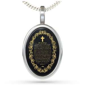   with Gospel of Matthew Imprinted in 24kt Gold on Onyx Stone Jewelry