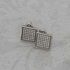 New 14k White Gold 1/2ct Pave Diamond Square Stud Earrings Mens Ladies
