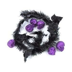  Halloween Decorations garland w/purple skulls 4.5l