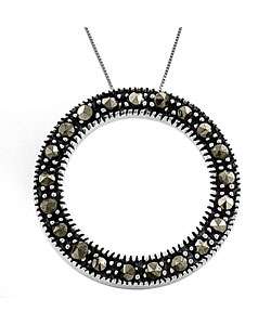 Sterling Silver Marcasite Circle of Life Necklace  Overstock