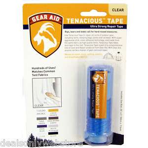 Gear Aid Tenacious Tape Ultra Strong Repairs CLEAR Tent  