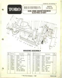 Toro CCR 2000 Snowthrower Elec.Start Manual 3313 263A  