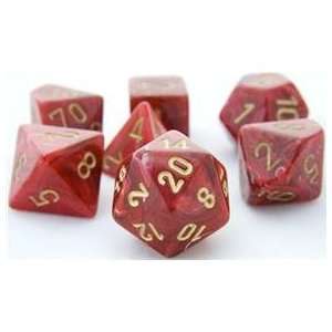   RPG Dice Set (Vortex Red) role playing game dice + bag Toys & Games