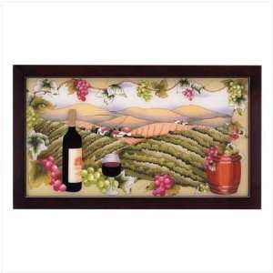  Painted Glass Wine Frame Plaque   Clearance