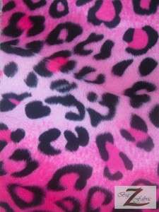 VELBOA FABRIC PINK LEOPARD PRINT FAUX FUR ONLY $6.49/YARD SOLD BTY 