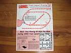 1953 lionel track layout printing kit flyer good expedited shipping
