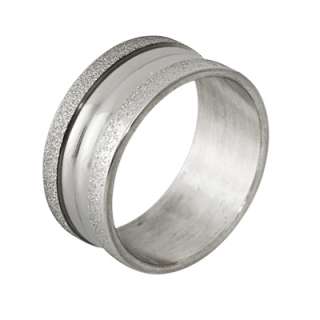 Mens Stainless Steel Rings w/ Sandblast Finish in Size 9, 10, 11, or 
