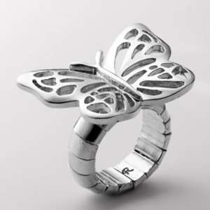  Silver Butterfly Stretch Ring Jewelry