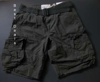   AE Mens Classic BELTED GRAY CARGO Shorts NEW FREE FAST SHIPPING  