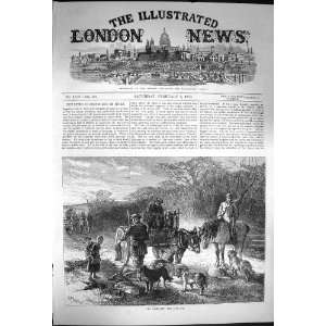    1870 Game Cart Hunting Horses Hounds Rabbits Hares