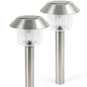  Stainless Steel Post Top Solar Lights (Set of 2): Patio 