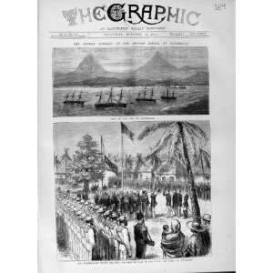  1874 SAN JOSE GUATEMALA SHIPS SOLDIERS BRITISH FLAG