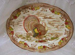 Vintage Large Thanksgiving Turkey Platter Betsons Japan  