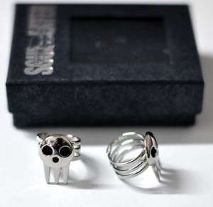 Free Shipping Soul Eater Death The Kid Cosplay 2 Ring Set Silver New 
