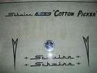 Vintage Schwinn Cotton Picker Decal Set Black 4 pieces