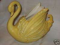Lorraines Swan pottery Planter curl tail feathers 8  