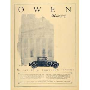  1920 Ad Wall Street Owen Magnetic Car Thousand Speeds 