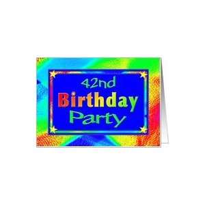   42nd Birthday Party Invitation Bright Lights Card Toys & Games