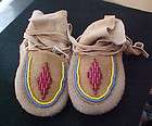 Native American BEAUTIFUL LITTLE CREE WRAP MOCCASINS HAND TANNED 