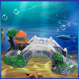 Aquarium Fish Tank Bridge Ornament Decor for Fish Hide Breed Have Fun 