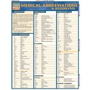  Medical Abbreviations & Acronyms (Quickstudy Academic 