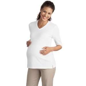   Authority   Ladies Silk Touch Maternity 3/4 Sleeve V Neck Shirt. L561M