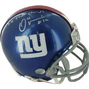 Osi Umenyiora New York Giants Autographed Mini Helmet with SB XLII 