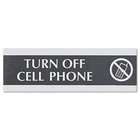   Sign USS4759   Century Series Office Sign,Turn Off Cell Phone, 9 x 3