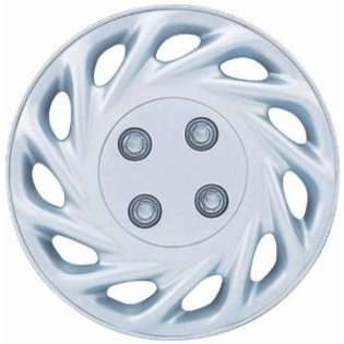   Silver and Lacquer ABS Plastic Wheel Cover Replica Hubcaps   Pack of 4