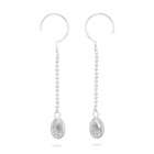   Dollar Dangling Earrings Clear Acrylic Bead w/ Chain Dangling Earrings
