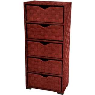 Oriental Furniture 25 Natural Fiber Chest of Drawers in Mahogany at 