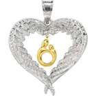 CleverEve Heart Shaped Mother And Child Pendant With Angel Wings