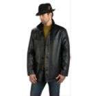 Excelled Mens Faux Leather Car Coat