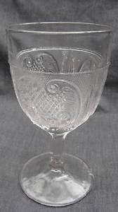 1870s EAPG Pattern Glass Princess Feather Goblet  
