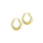 VistaBella Solid 14k Yellow Gold Puffy Polished Hoop Earrings