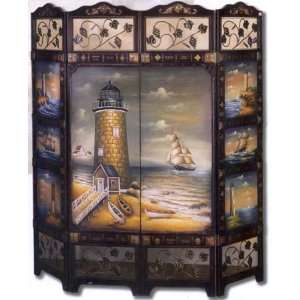   Panel Painted Wooden Nautical Screen / Room Divider: Home & Kitchen