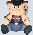 new harley davidson plush pig hog doll faux leather cap belt licensed 